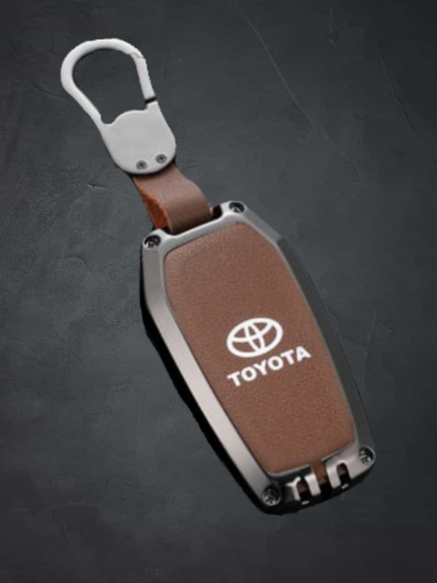 Защитный чехол для ключейToyota, Авто Обнова, коричневый с логотипом