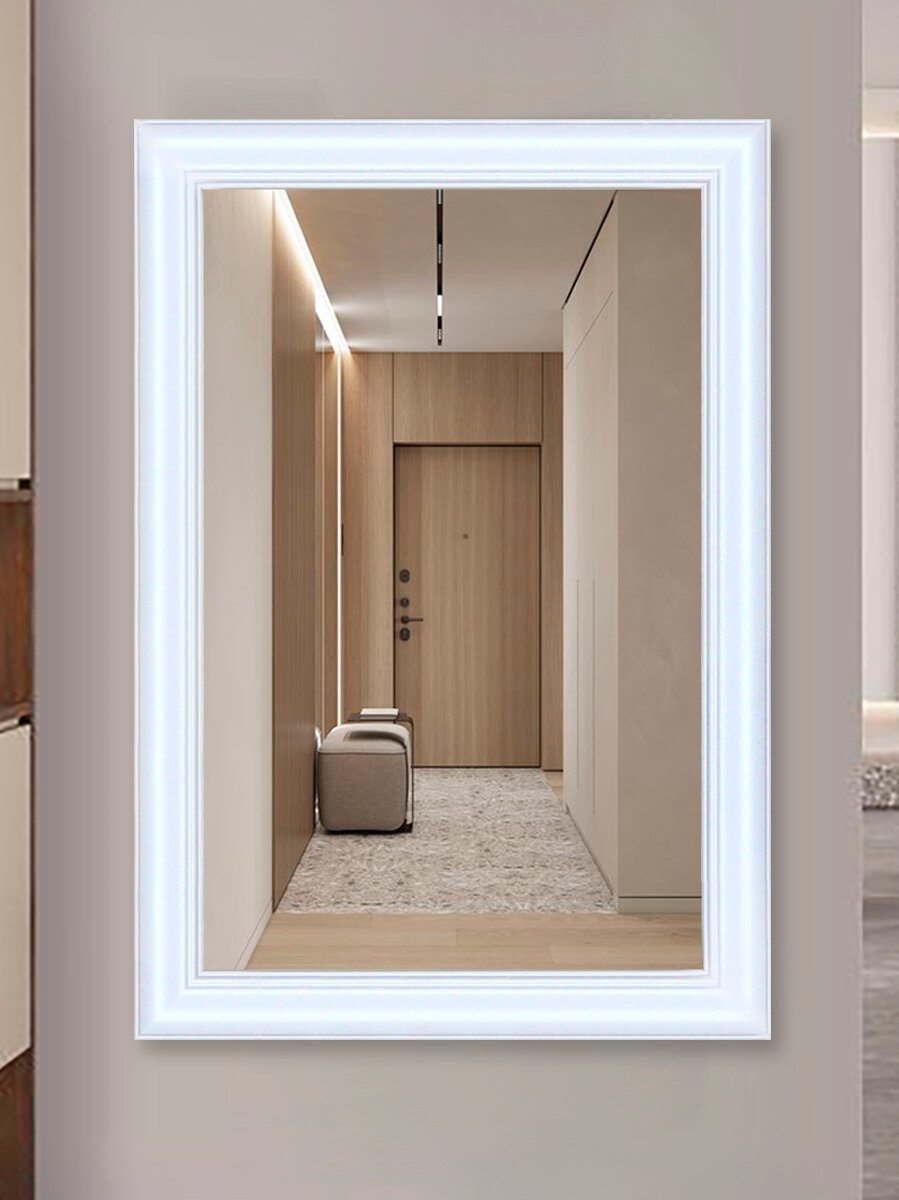 фото Зеркало настенное интерьерное в рост в раме 55х80 вертикальное горизонтальное в ванную спальню гостиную зал