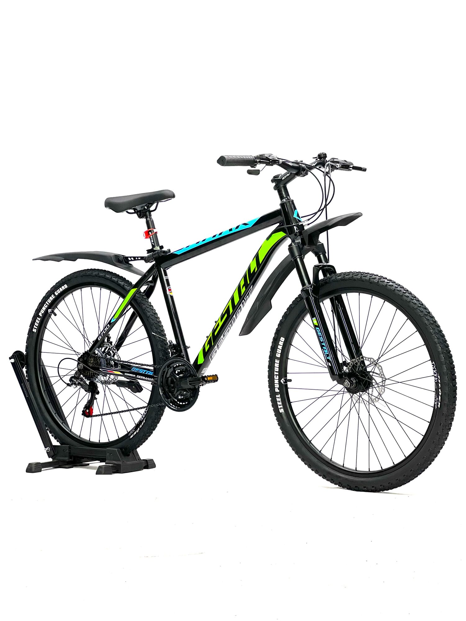 Алюминиевый горный велосипед GESTALT "SHARK" 29', 19', черный/зеленый/синий