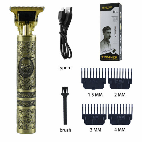 Электрическая машинка для стрижки волос T9 с дизайном Прямой удар Синего черепа 60700₽