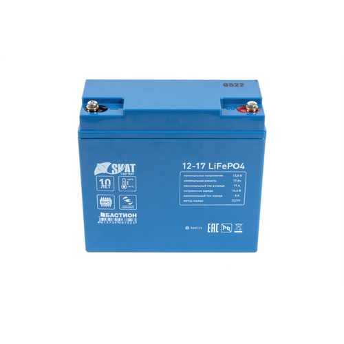 (647) Бастион Skat i-Battery 12-17 LiFePO4 АКБ LI-ION 12В/17Ач/4S3P/BMS/T7 М6/Срок службы — 12 лет/5 л. г (Skat i-Battery 12-17 LiFePO4)
