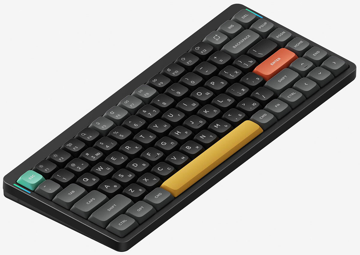 Беспроводная механическая клавиатура Nuphy QMK, AIR75v2, Basalt Black, RGB, Hot Swap, Cowberry Switch (AIR75v2-BB-24)