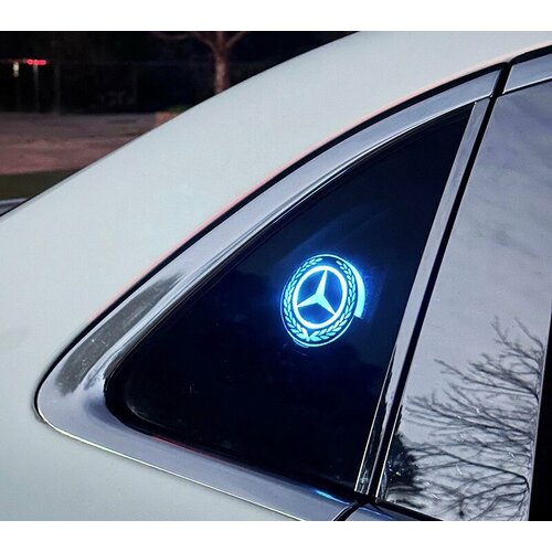 Светящаяся эмблема логотип mercedes на стекло