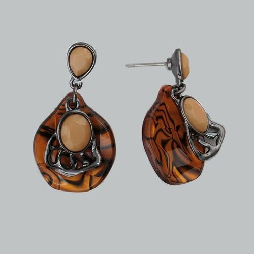 Серьги с подвесками Эстет стекло коричневый 1440₽