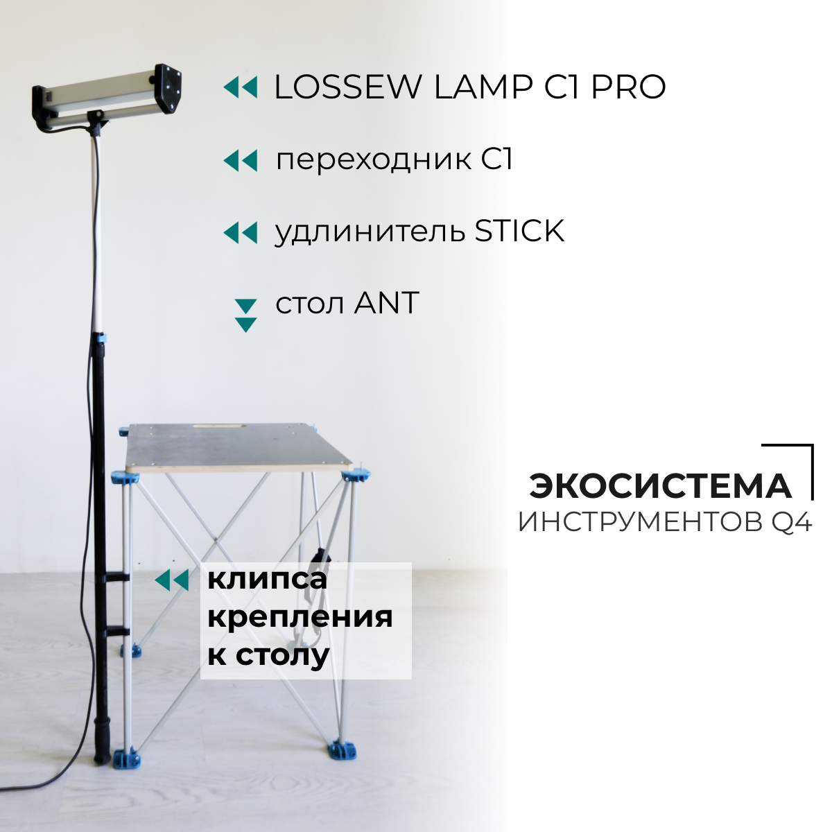 Изображение Комплект клипс для крепления к столу Lossew, пластик, 2шт