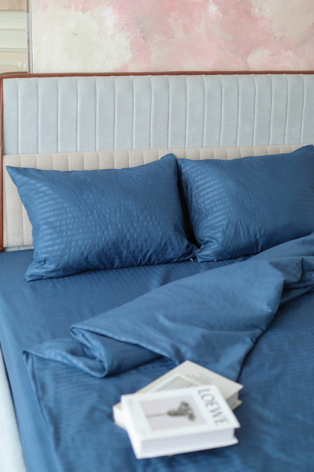 Постельное белье 2х сп Sleeping Place сатин, простынь на резинке 160x200x20 см пододеяльник 175x215 см наволочки 70x70 — фото 1