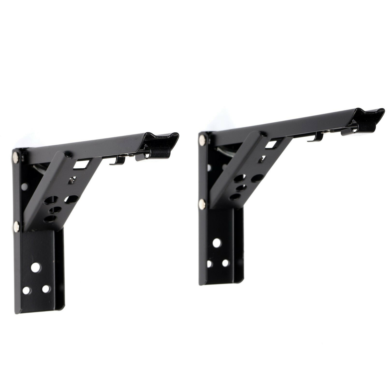 Кронштейн складной для столов и полок тундра  F001   2 шт  длина 200 мм  сталь  цвет черный 9703