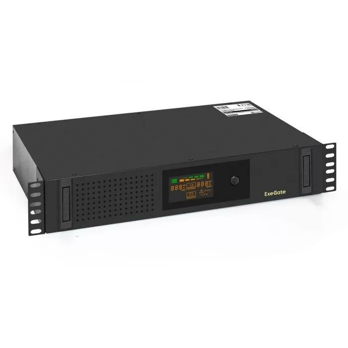 Источник бесперебойного питания EXEGATE ServerRM UNL-2000. LCD. AVR.2SH.3C13. USB.2U, черный