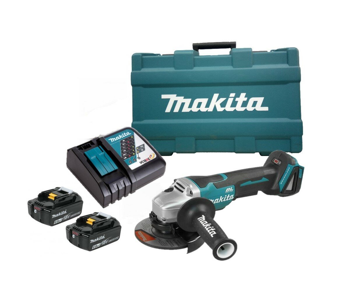 Аккумуляторная УШМ 125мм Makita DGA508RGE (18V 2 x 6.0Ah Li-Ion)