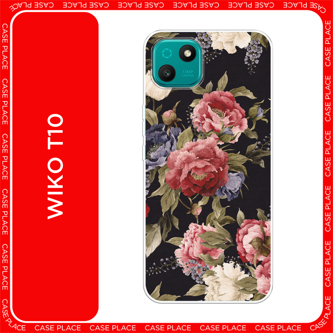 Чехол на Wiko T10 / Вико Т10 с принтом Винтажные цветы рисунок