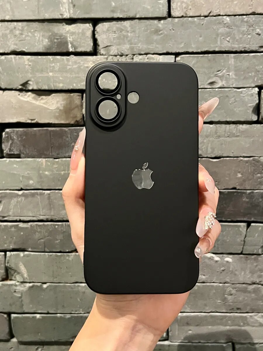 Чехол О'кейси для iPhone 16 "Защита камеры", силикон, матовый, черный