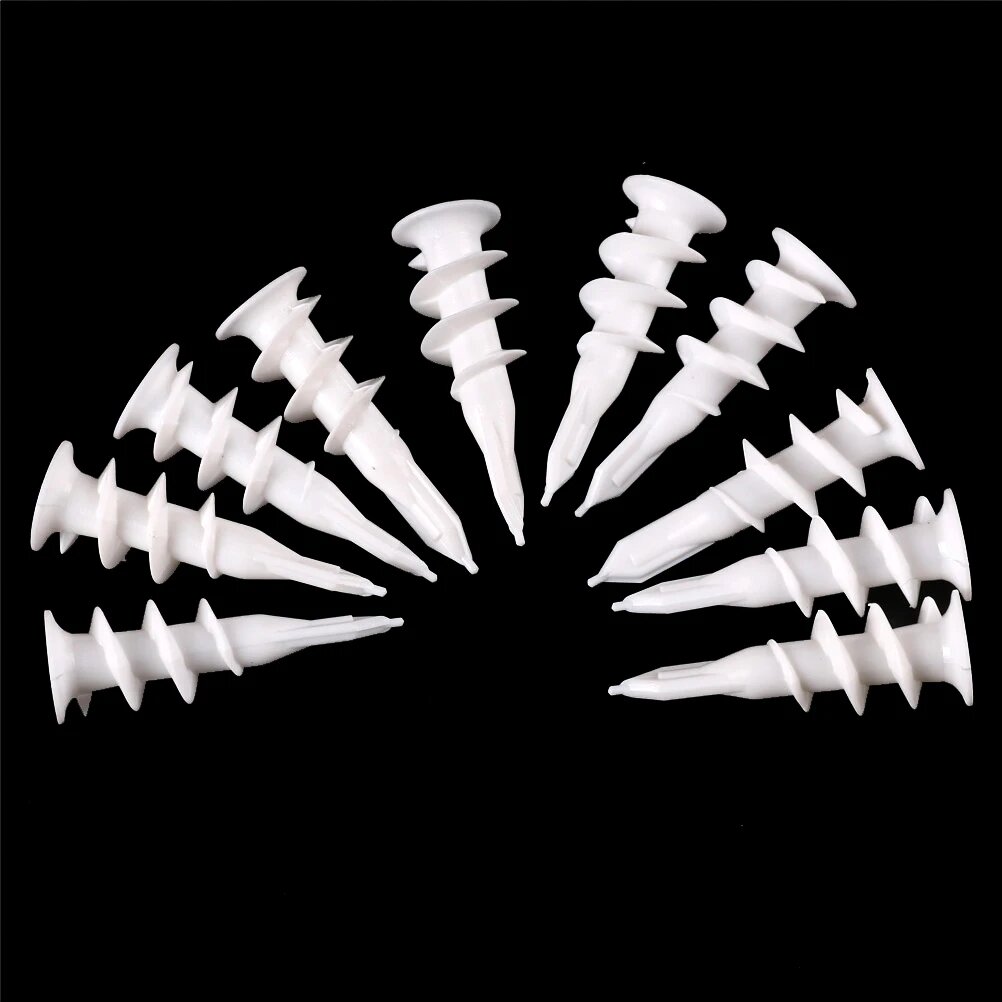 Новый нейлоновый ребристый анкер для гипсокартона 10 шт самосверлящий настенный пластиковый нейлоновый анкер для M4-M5 винтов гипсокартонный анкер