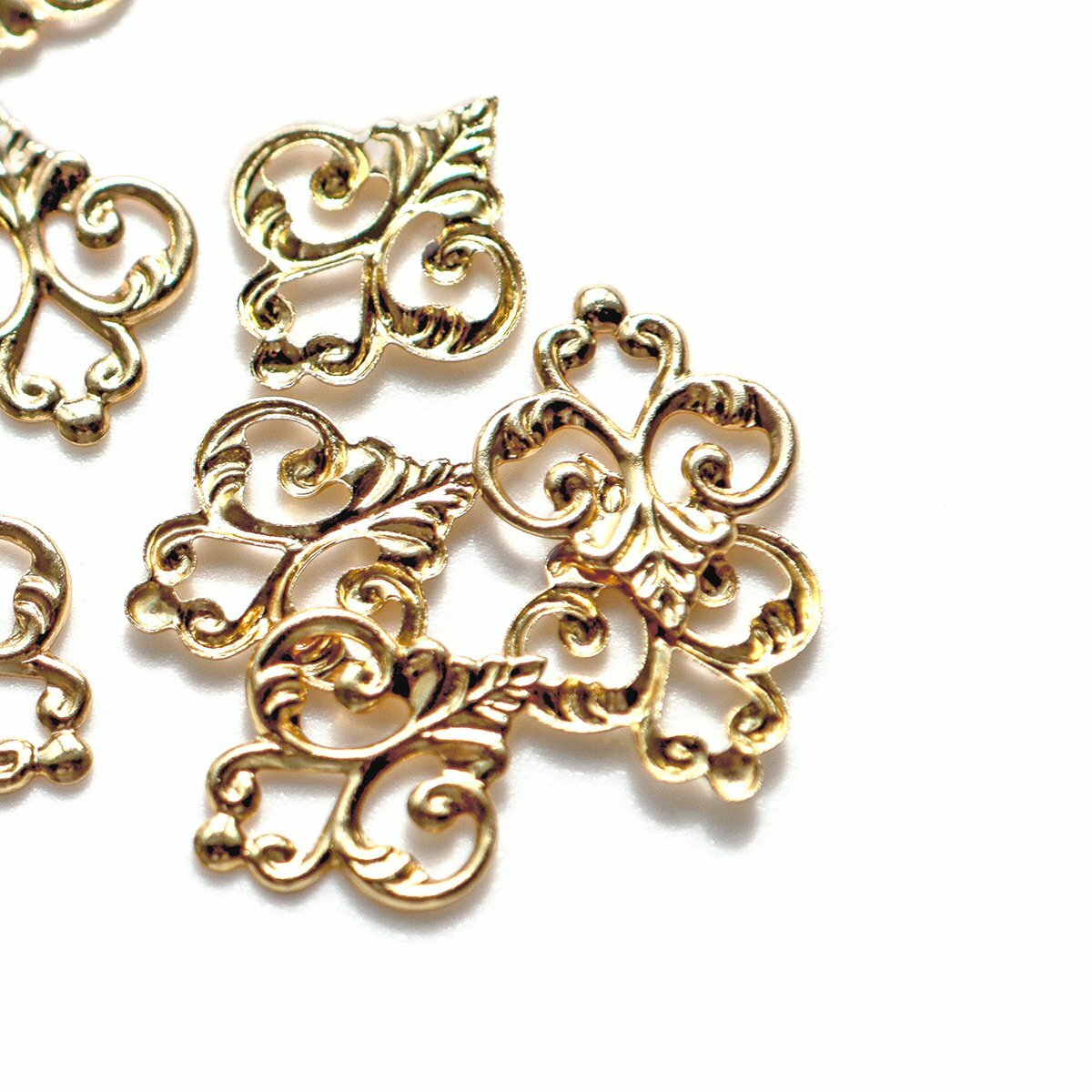 Коннектор для бижутерии 10 шт. / фурнитура для украшений, цвет золото, 15.5x13x1 мм