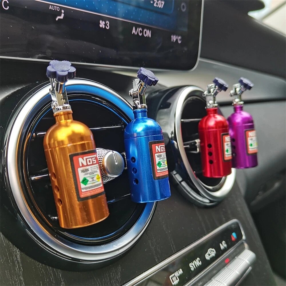 NOS Turbo автомобильный освежитель воздуха синяя заготовка алюминиевый аромат автомобильное вентиляционное отверстие парфюмерный аромат сменный освежитель орнамент, Red — фото 1