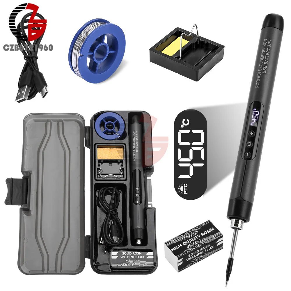 Беспроводной электрический паяльник USB 5В 8Вт, Digital black set