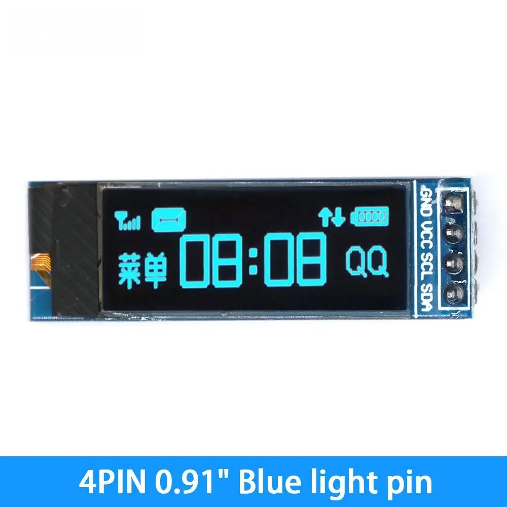 OLED-дисплей 0,91 дюйма белый 128x32 для Arduino/ESP