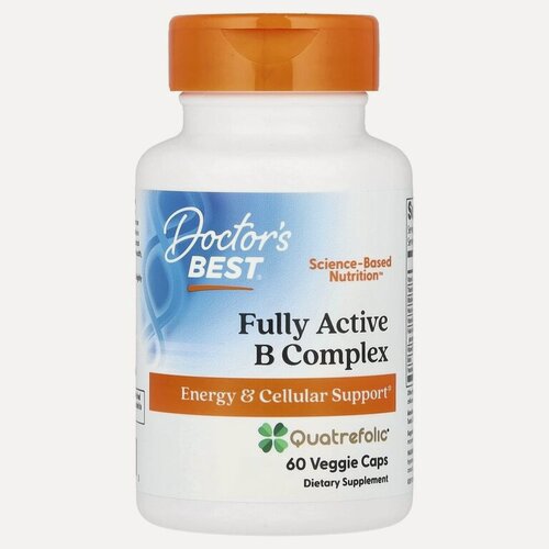 Изображение товара Doctor's Best, комплекс активных витаминов B с Quatrefolic, 60 вегетарианских капсул