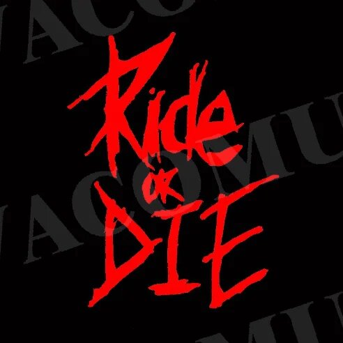 Наклейка Ride or Die, красная