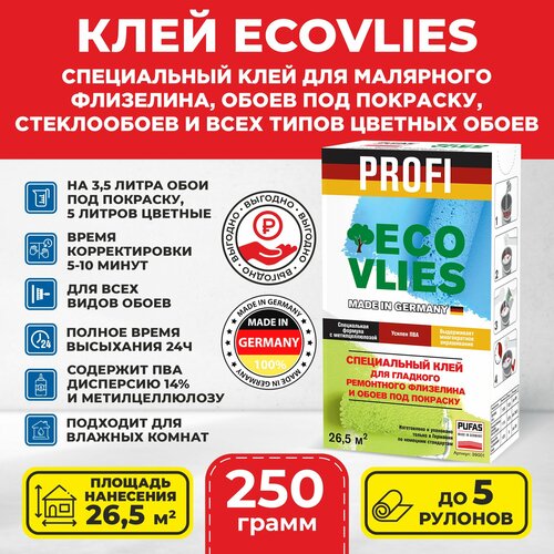 Клей обойный для малярного флизелина обоев под покраску и стеклохолста Ecovlies 499₽