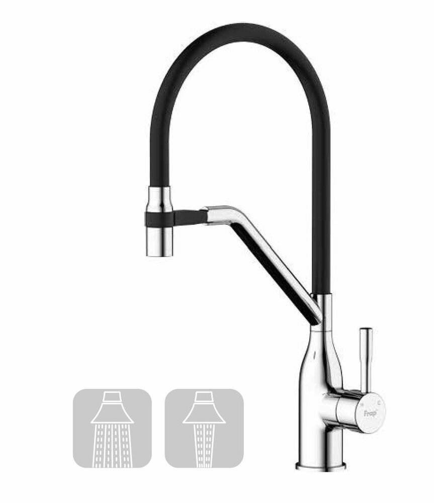 Смеситель для кухни с гибким изливом FRAP F4497, латунь, хром