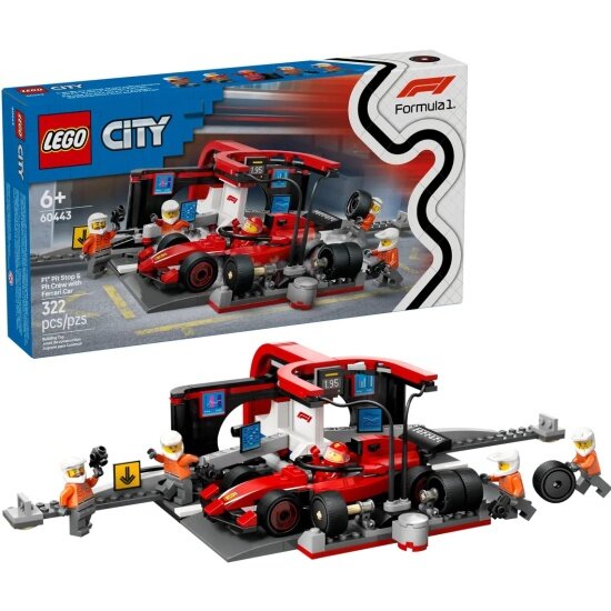 Конструктор Lego ® City 60443 Пит-стоп F1 и команда болида Ferrari