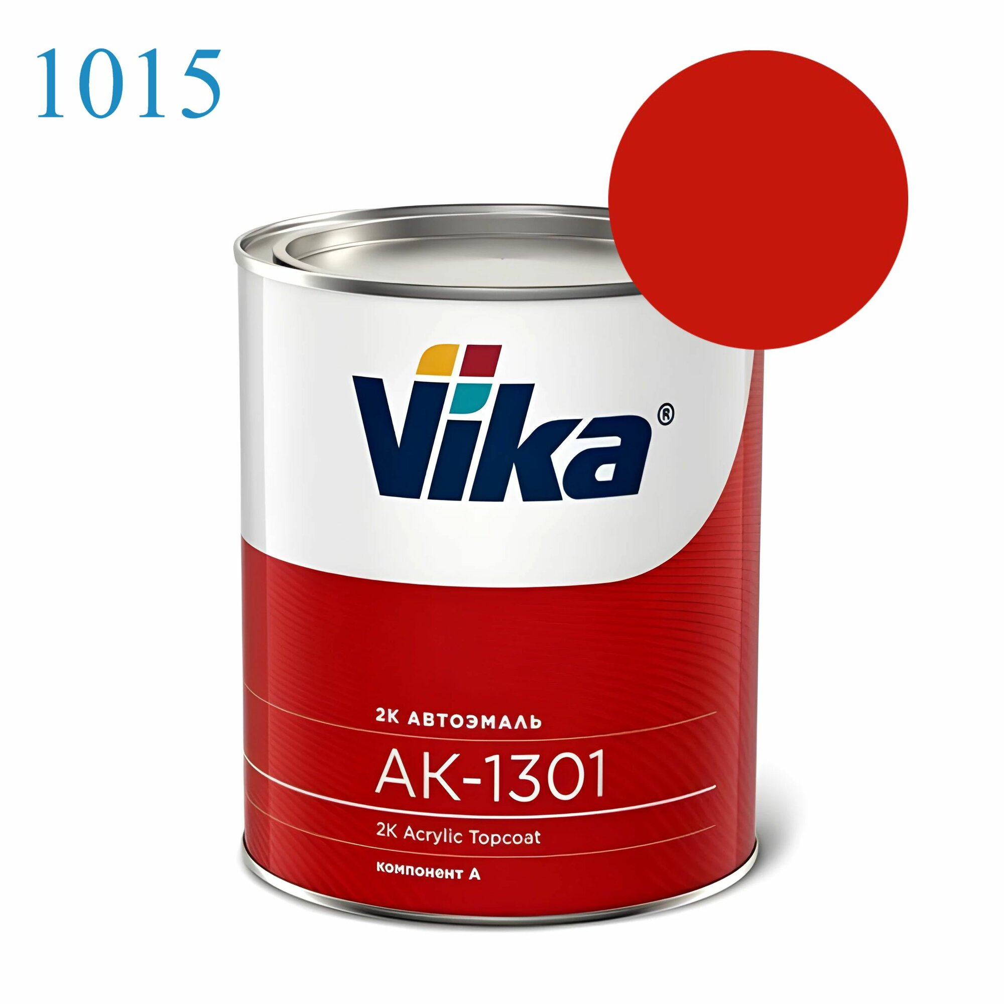 Акриловая автоэмаль АК-1301 красная 1015(0,85кг), VIKA