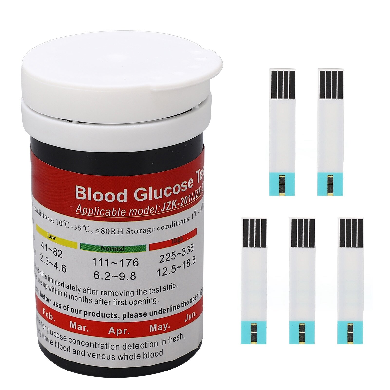 Изображение 50 Count Blood Glucose Test Strips Accurate PET Sugar for Diabetes Monitoring