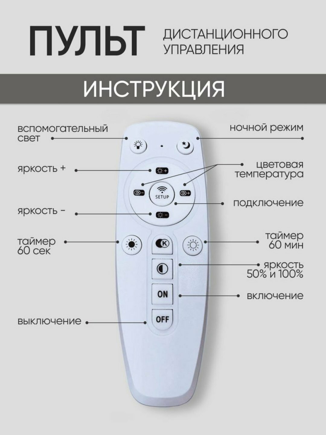 Люстра потолочная, светодиодная, с пультом, 3 режима освещения, регулировка яркости, Слоновая кость — фото 1