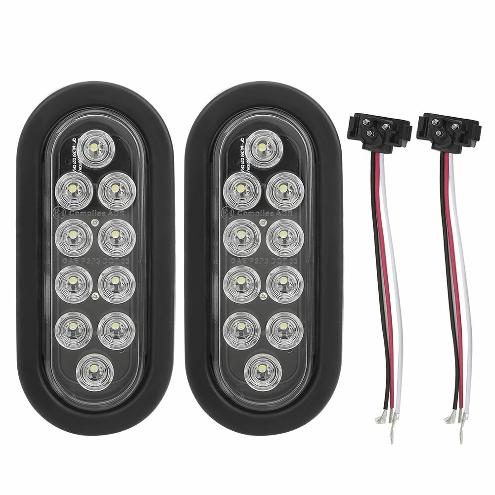 2шт 10LED боковой габаритный фонарь 6 дюймов овальный IP67 водонепроницаемый задний фонарь для поверхностного монтажа для грузового прицепабелый