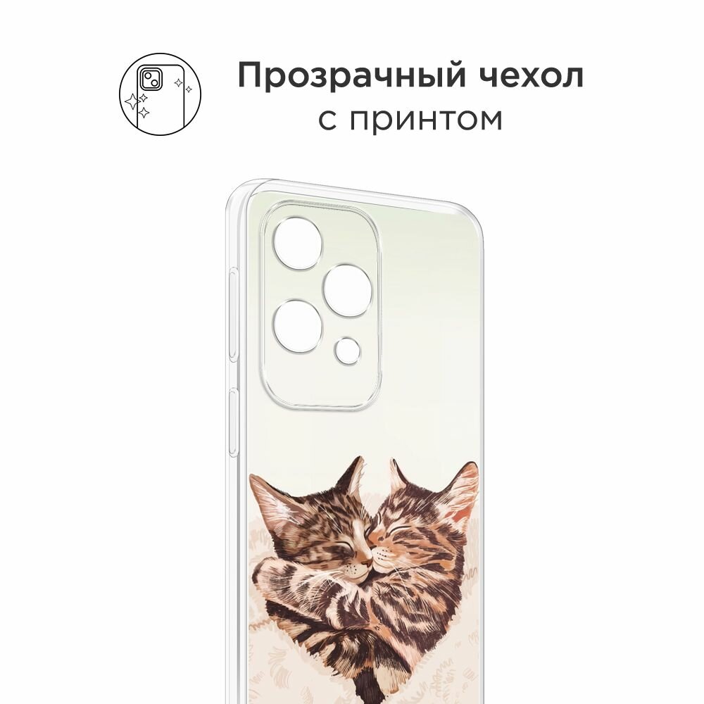 Чехол на Samsung Galaxy A80 / Самсунг Гэлакси A80 с принтом "Влюбленные котейки - 14 февраля" — фото 1