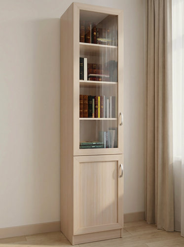 Изображение товара Шкаф-пенал книжный Вита 1-3 с глухой дверцей, ШхГхВ: 34х38х210 см, дуб молочный