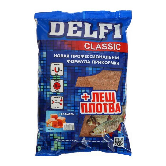 Прикормка DELFI Classic лещ-плотва карамель 800 г