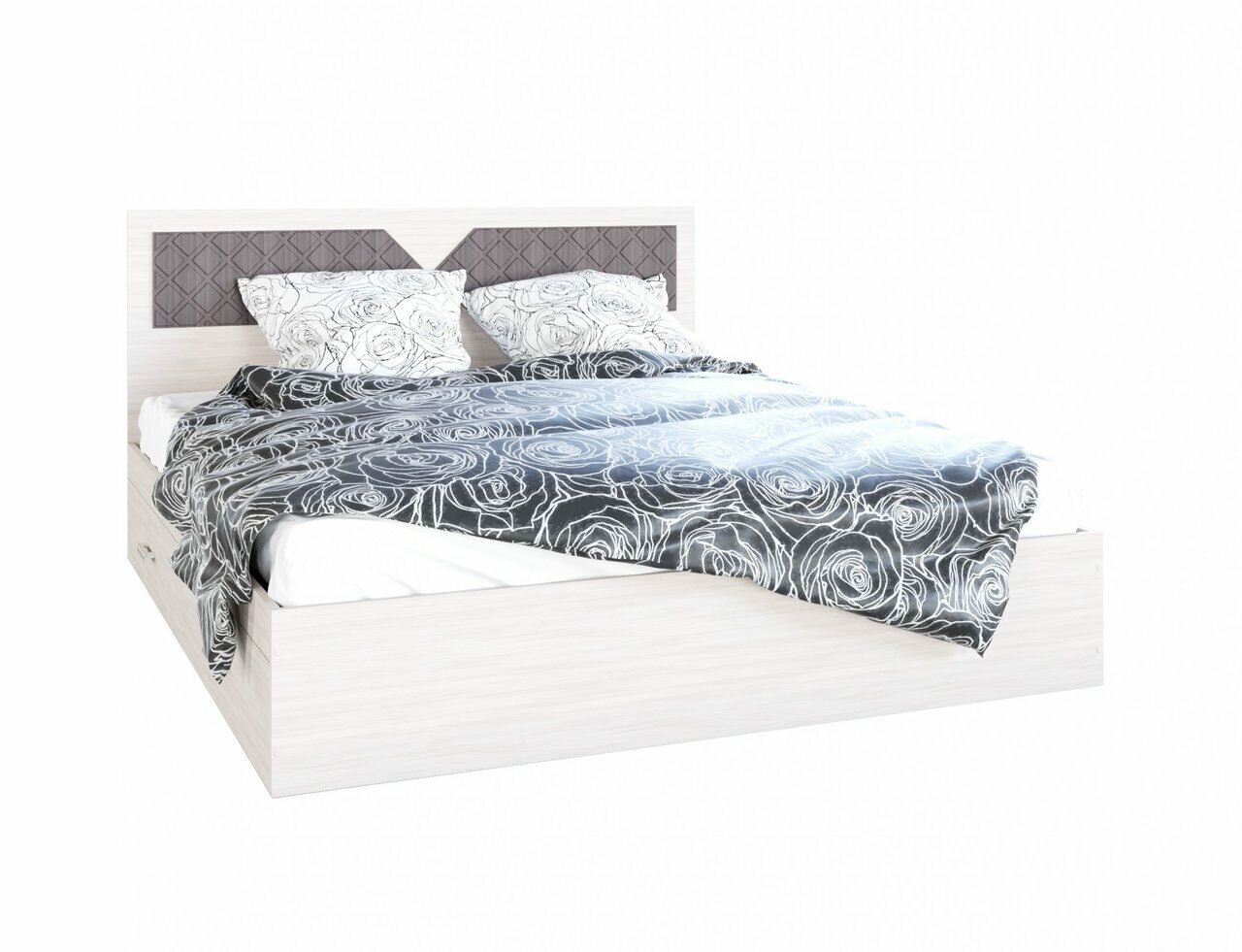 фото Кровать "николь" 1,4*2,0 м с ящиками (Ясень Шимо/Лиственница темная)