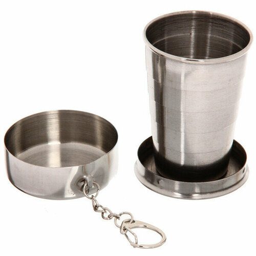 Стакан 100 мл складной металлический стакан металлический походный кружка переносная steel cup 400 мл