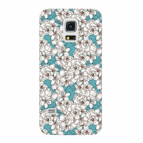 Чехол и защитная пленка для Samsung Galaxy S5 mini Deppa Art Case Pastel белые цветы