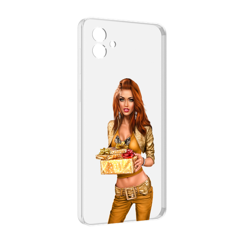 Чехол MyPads золотая-девочка-с-подарком женский для Samsung Galaxy M04 задняя-панель-накладка-бампер
