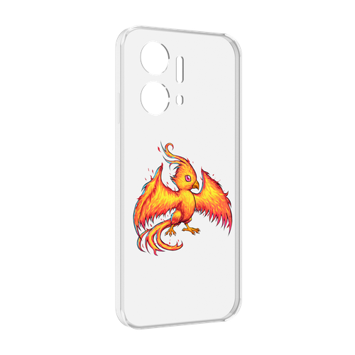 Чехол MyPads огненная-птичка для Honor X7a задняя-панель-накладка-бампер