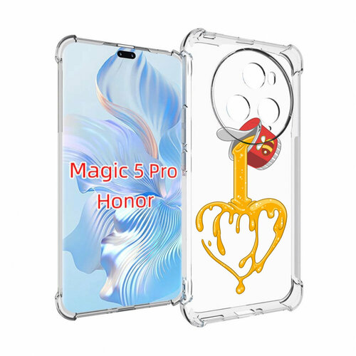 Чехол MyPads медовое сердце для Honor Magic 5 Pro задняя-панель-накладка-бампер