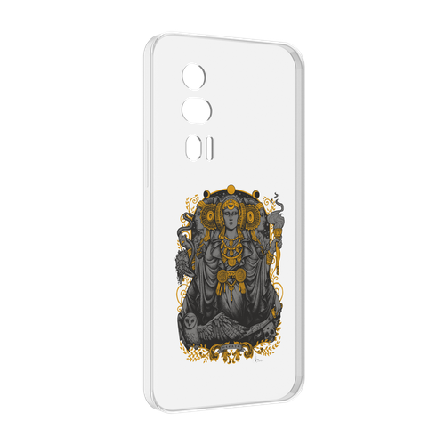 Чехол MyPads божество с золотыми элементами для Xiaomi Redmi K60 задняя-панель-накладка-бампер