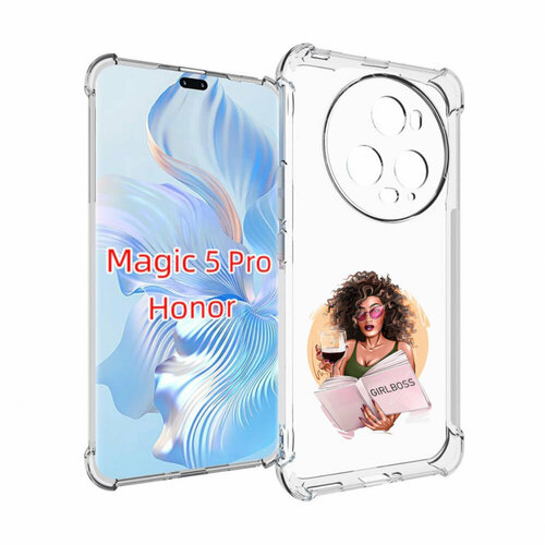 Чехол MyPads Girlboss with wine girlboss art love books an wine _ Etsy женский для Honor Magic 5 Pro задняя-панель-накладка-бампер чехол mypads girlboss with wine girlboss art love books an wine etsy женский для samsung galaxy xcover 5 задняя панель накладка бампер