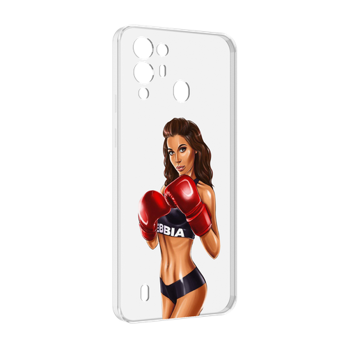 Чехол MyPads девушка-в-боксерских-перчатках женский для Blackview A55 Pro задняя-панель-накладка-бампер