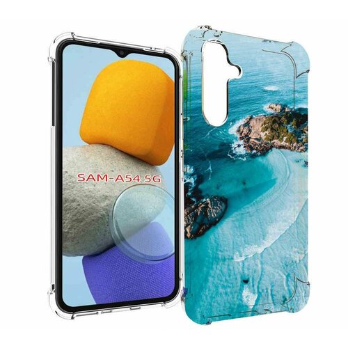 чехол mypads красивый залив для samsung galaxy s23 plus задняя панель накладка бампер Чехол MyPads красивый голубой залив для Samsung Galaxy A54 задняя-панель-накладка-бампер