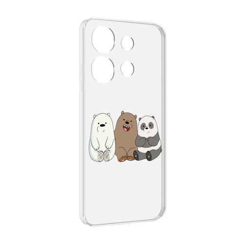 Чехол MyPads панды детский для Tecno Spark Go 2023 (BF7) / Tecno Smart 7 задняя-панель-накладка-бампер
