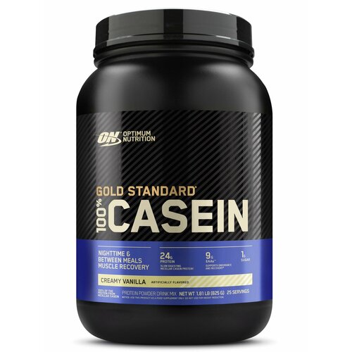 фото Казеиновый протеин optimum nutrition 100% casein gold standard 825 г, ванильный крем