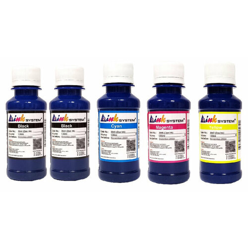 Чернила Inksystem (Фото) водные для Epson 5 цв. по 100 мл (2Bk, C, M, Y)