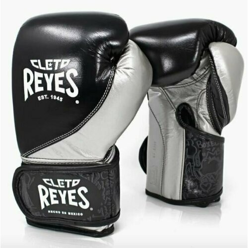 Перчатки боксерские CLETO REYES HIGH PRECISION BOXING GLOVES, 14 унций, черно-серебристые