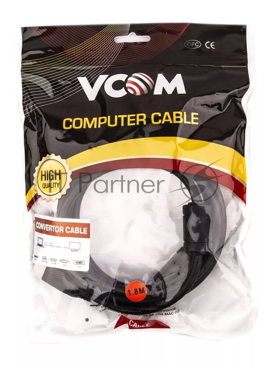Кабель HDMI-DVI 1.8M CG484GD-1.8M VCOM VCOM Telecom - фото №13