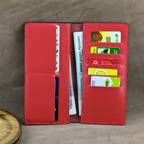 Кошелек SAFFA, фактура гладкая, красный