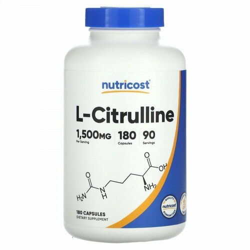 Nutricost, L-Citrulline, 750 mg, 180 Capsules