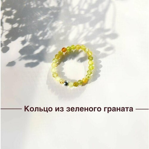 фото Кольцо, гранат, зеленый нет бренда